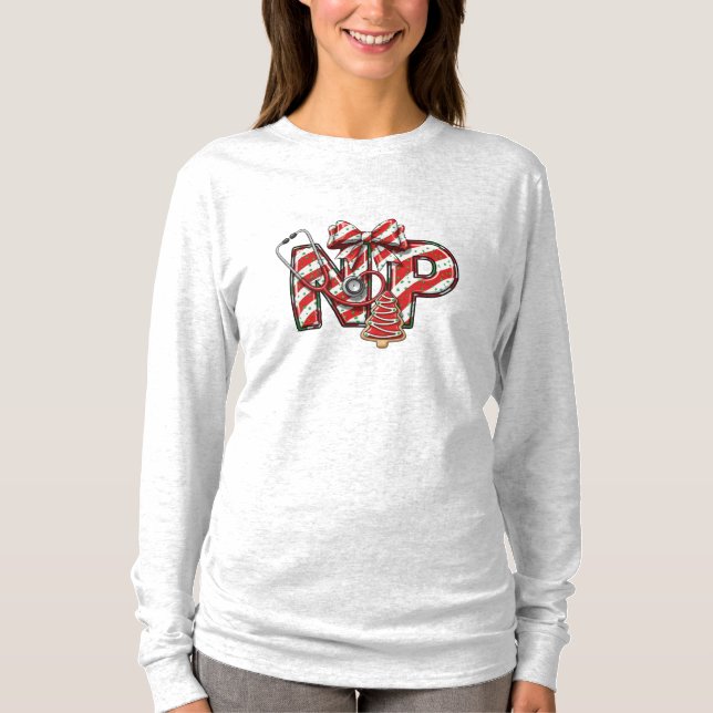 NP Nurse Practitioner Christmas Long Sleeve T-Shirt (Front)