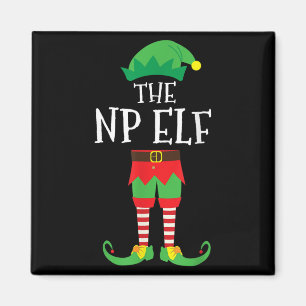 Np Nurse Practitioner Elf Matching Christmas Party Magnet