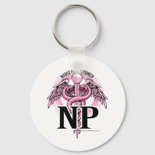 NP PINK Caduceus Key Ring