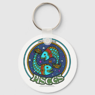 NP Pisces 2.25" Basic Button Keychain
