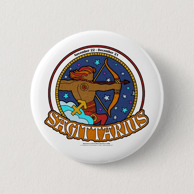 NP Sagittarius 2¼ Inch Round Button (Front)