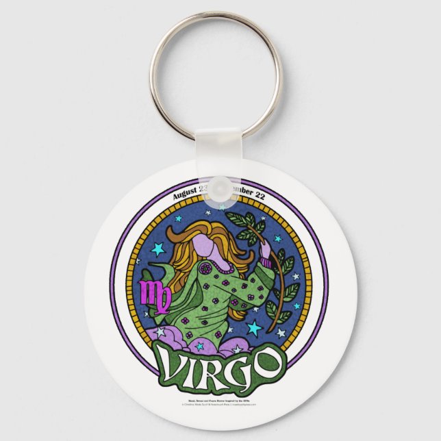NP Virgo 2.25" Basic Button Keychain (Front)