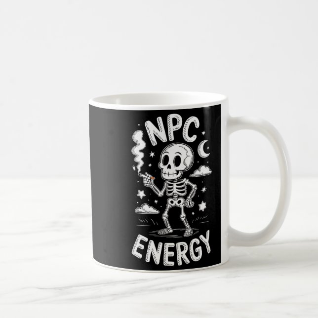 Npc energy skeleton funny meme  coffee mug (Right)
