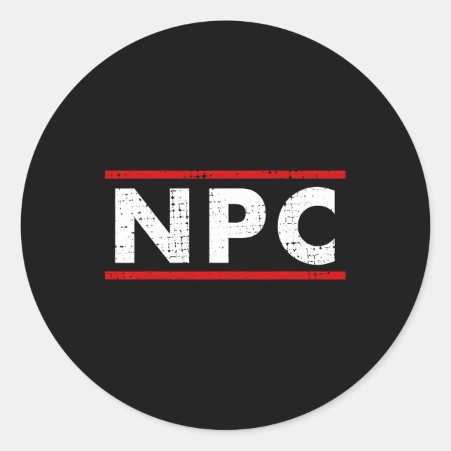 Npc Meme - Non Player Character 1  Classic Round Sticker (Front)