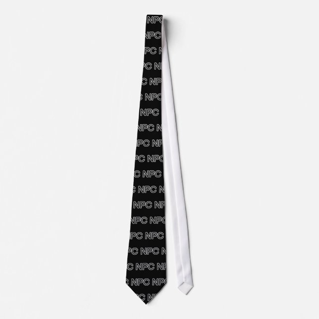 NPC - Non-Playable Character (gamer gear) geek Tie (Front)
