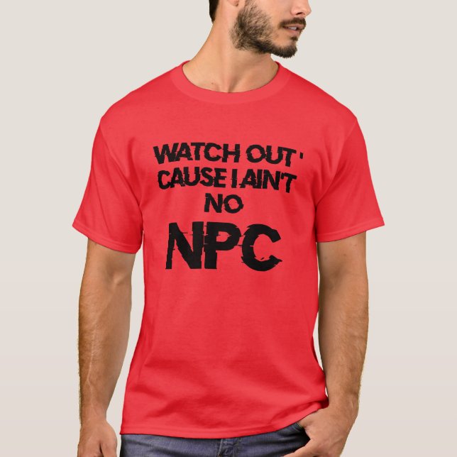 NPC -WARNING non-player character  - T-SHIRT Men’s (Front)