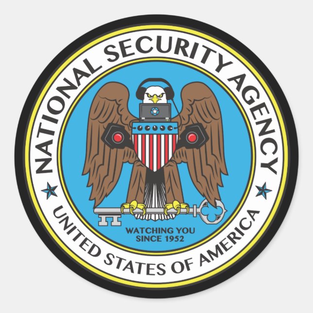 NSA CLASSIC ROUND STICKER (Front)