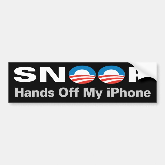 NSA Listening...Hands off my iPhone Bumper Sticker (Front)