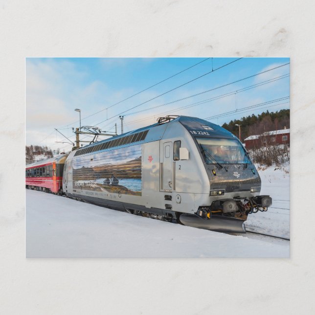 NSB El. 18 2242 electric locomotive at Dombaas Postcard (Front)