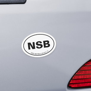 NSB New Smyrna Beach Florida Euro Oval Car Magnet