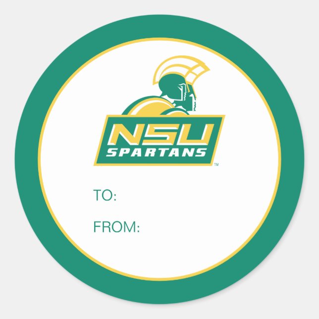 NSU Spartans Graduate Classic Round Sticker (Front)