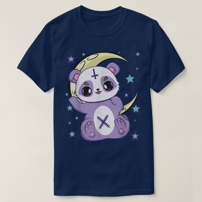 Nu Goth Panda Yami Kawaii Bear Cub Cute Creepy Ani T-Shirt (Design Front)