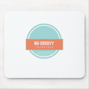 nu-groovy third age turquoise green and peach mouse pad