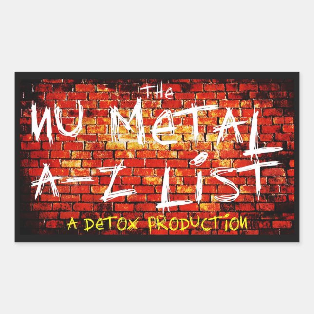 Nu Metal A-Z List Stickers (Front)