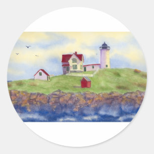 Nubble Light House York Maine Classic Round Sticker