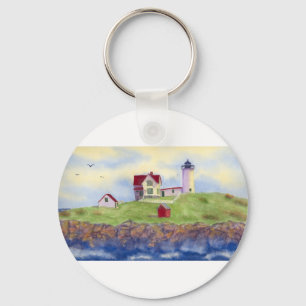Nubble Light House York Maine Key Ring