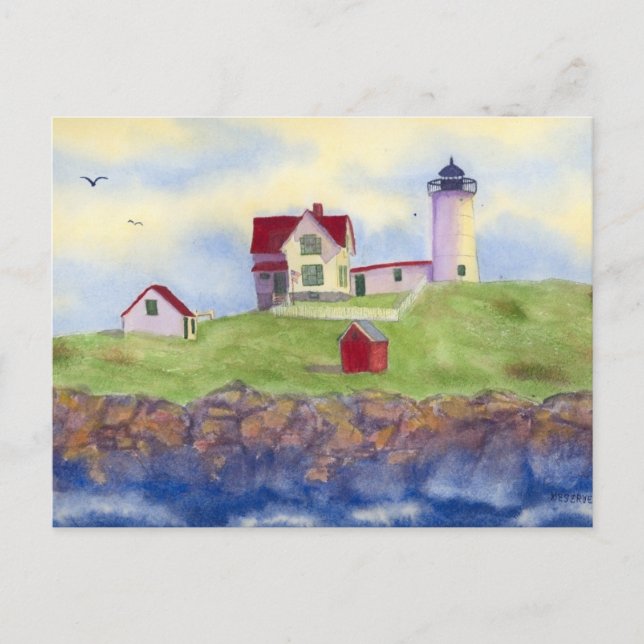 Nubble Light House York Maine Postcard (Front)