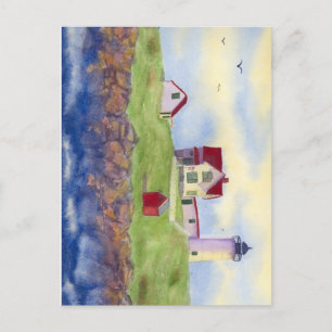 Nubble Light House York Maine Postcard