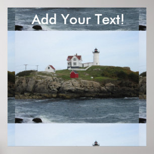 Nubble Light Maine Distance Poster