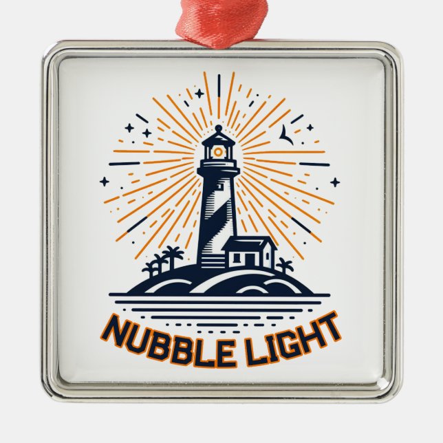 Nubble Light Maine Sunrise Metal Ornament (Front)