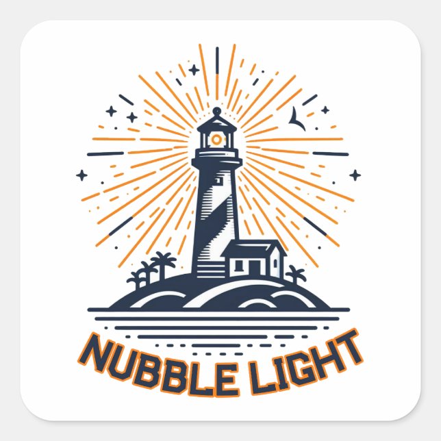 Nubble Light Maine Sunrise Square Sticker (Front)