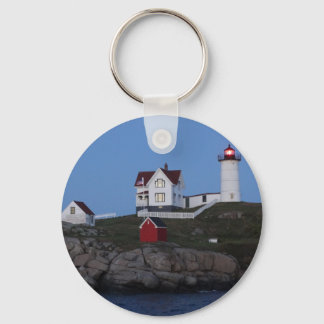 Nubble Lighthouse at Night Key Ring