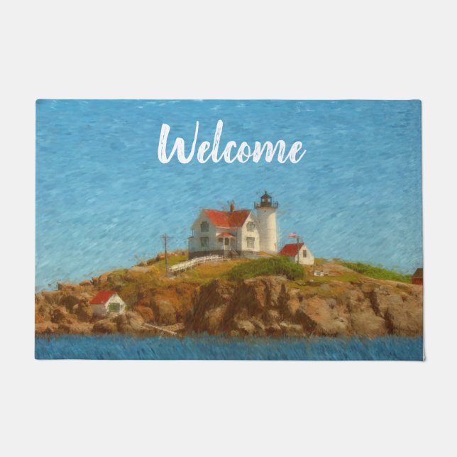 Nubble Lighthouse Customizable Doormat (Front)