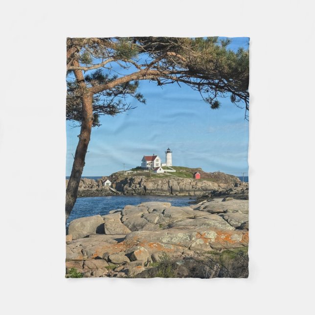 Nubble Lighthouse Fleece Blanket (Front)
