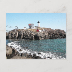 Nubble Lighthouse Ink Sketch Postcard