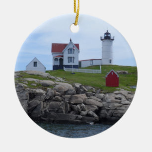 Nubble Lighthouse - Maine Ceramic Tree Decoration