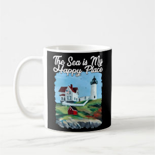 Nubble Lighthouse Maine Lighthouse Painting Summer Coffee Mug