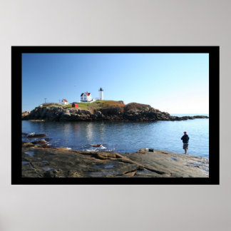 Nubble Lighthouse  York Maine  Fishing Poster