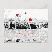 Nubble Lighthouse, York, Maine - Postcard