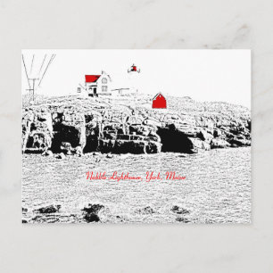 Nubble Lighthouse, York, Maine - Postcard
