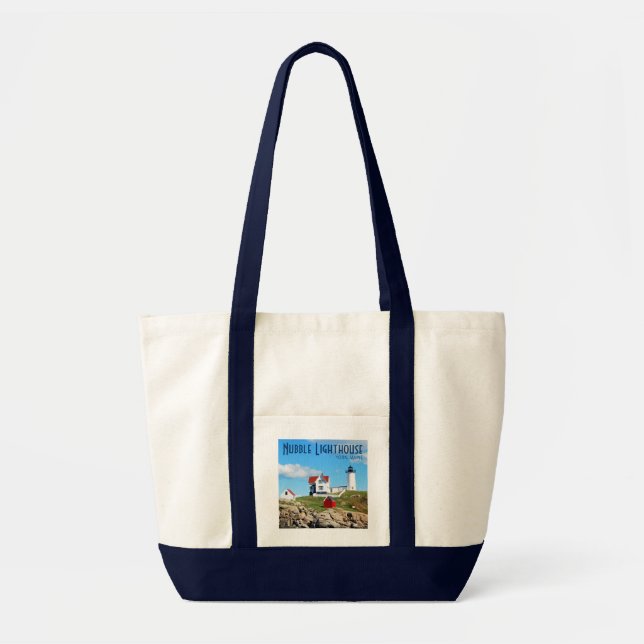Nubble Lighthouse, York, Maine tote bag (Front)