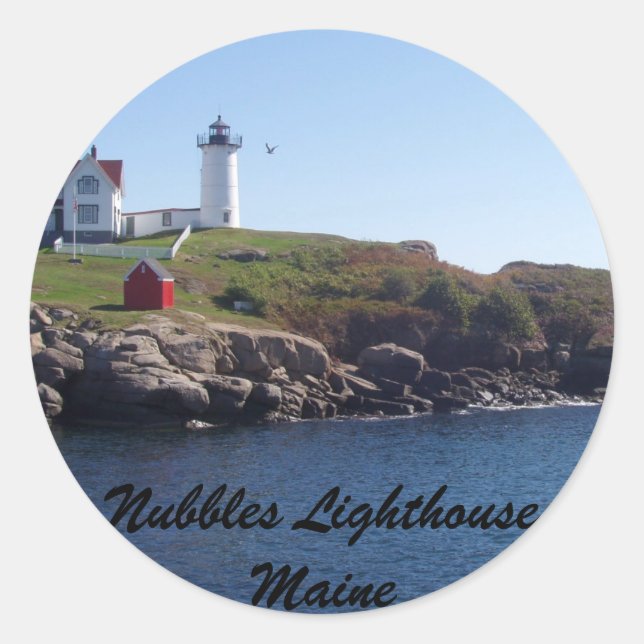 Nubbles Lighthouse-Maine Classic Round Sticker (Front)