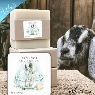 Nubian Baby Goat Handmade Goatmilk Soap Square Sticker