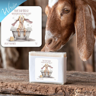 Nubian Baby Goat in a Bubble Bath Handmade Soap Square Sticker