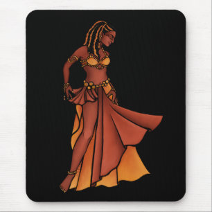 Nubian Belly Dancer Goddess Mouse Pad