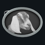 Nubian  Dairy Goat Belt Buckle<br><div class="desc">Nubian Dairy goat pencil sketched and on a black background - change the background colour by using the customise this button and then the edit drop down for background colour</div>