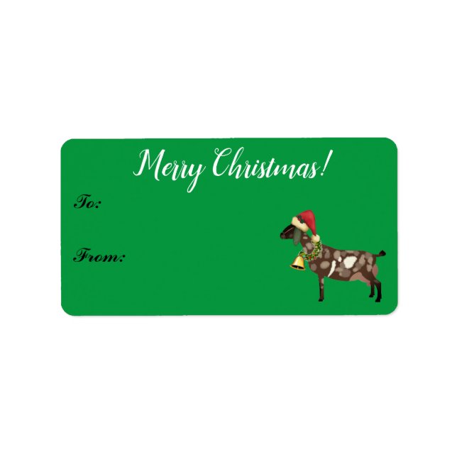 Nubian Dairy Goat Christmas Gift Tag (Front)