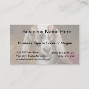 Nubian Dairy Goat Doe White Stripe Caprine Business Card