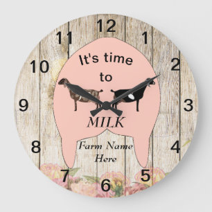 Nubian Dairy Goat Farm Udder Large Clock