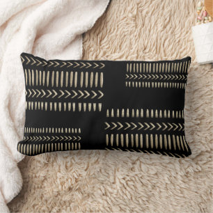 Nubian Geometric Kuba Cloth Prints  Lumbar Cushion