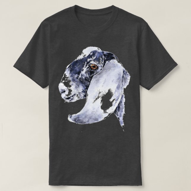 Nubian Goat  Watercolour Art,Nubian Goat  Art,Nubi T-Shirt (Design Front)