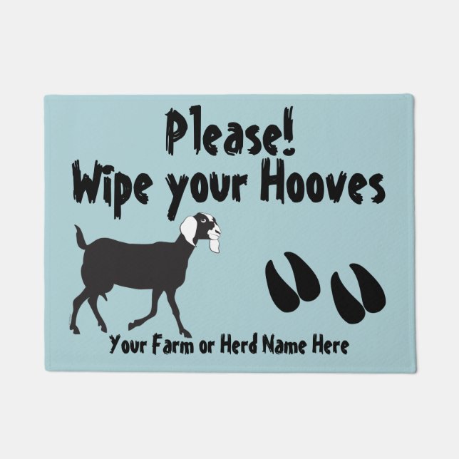 Nubian Goat Wipe your Hooves CHOOSE COLOR Doormat (Front)