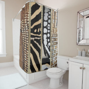 Nubian Majesty • Afrocentric Geometric Shower Curtain