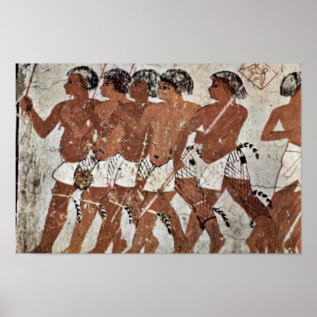 Nubian Mercenaries By Maler Der Grabkammer Des Zen Poster (Front)