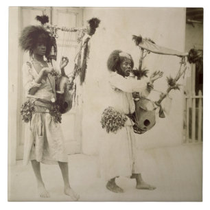 Nubian Musicians (sepia photo) Tile