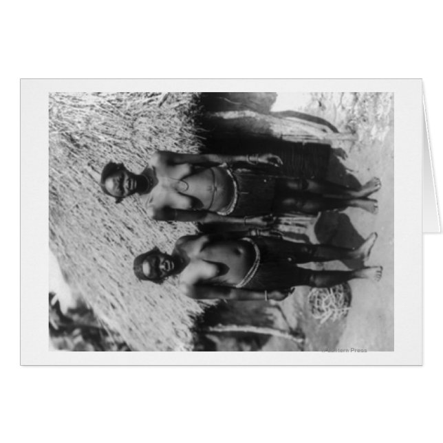 Nubian Women Standing in front of Hut Photograph (Front Horizontal)